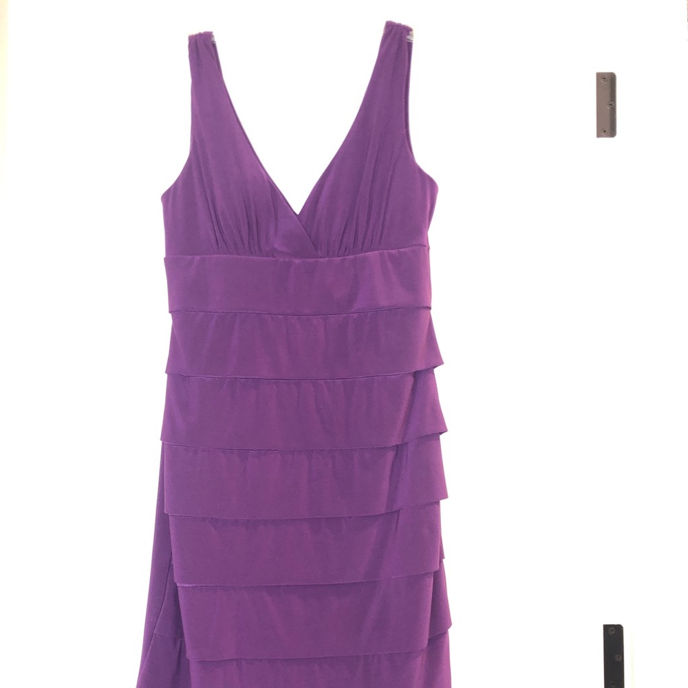 Plunge V Neck Purple Sheath Dress